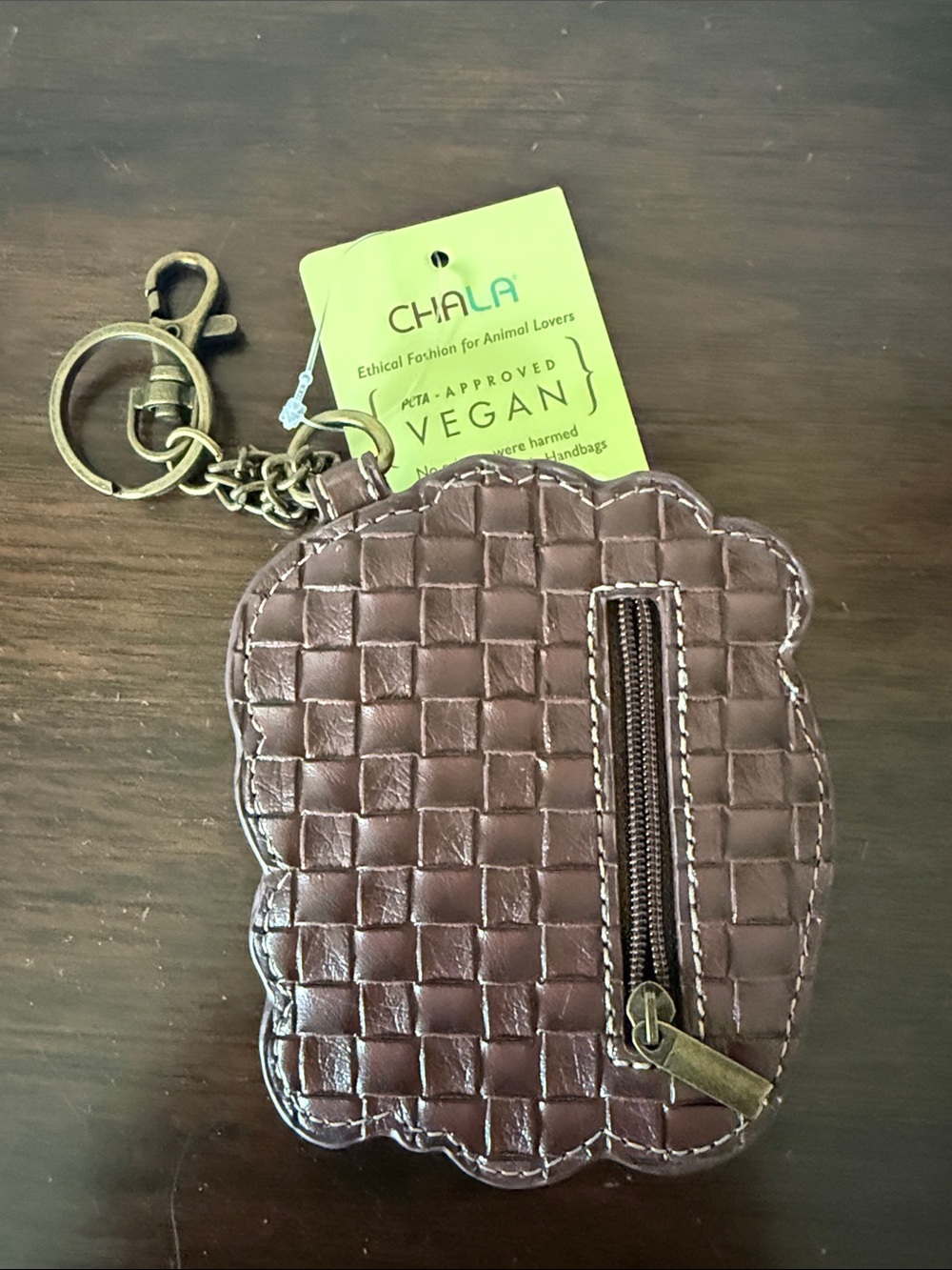 NWT Chala Teal Flip-Flop Coin Purse Keychain with Yellow Straps and Pink Flowers - Picture 2 of 3